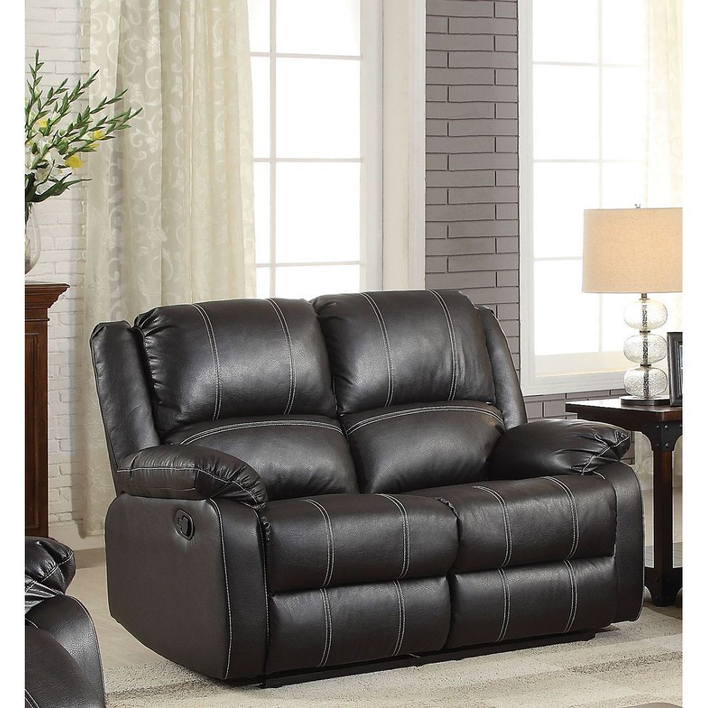 ACME Zuriel Loveseat (Motion) in Black PU 52286