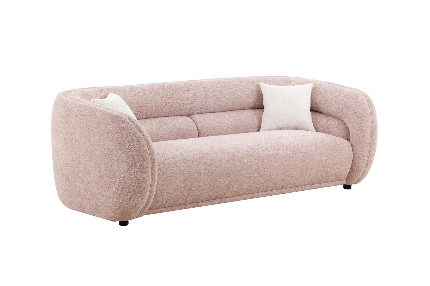 90.6'' Mid Century Modern Curved Sofa Counch Living Room Sofa, PINK