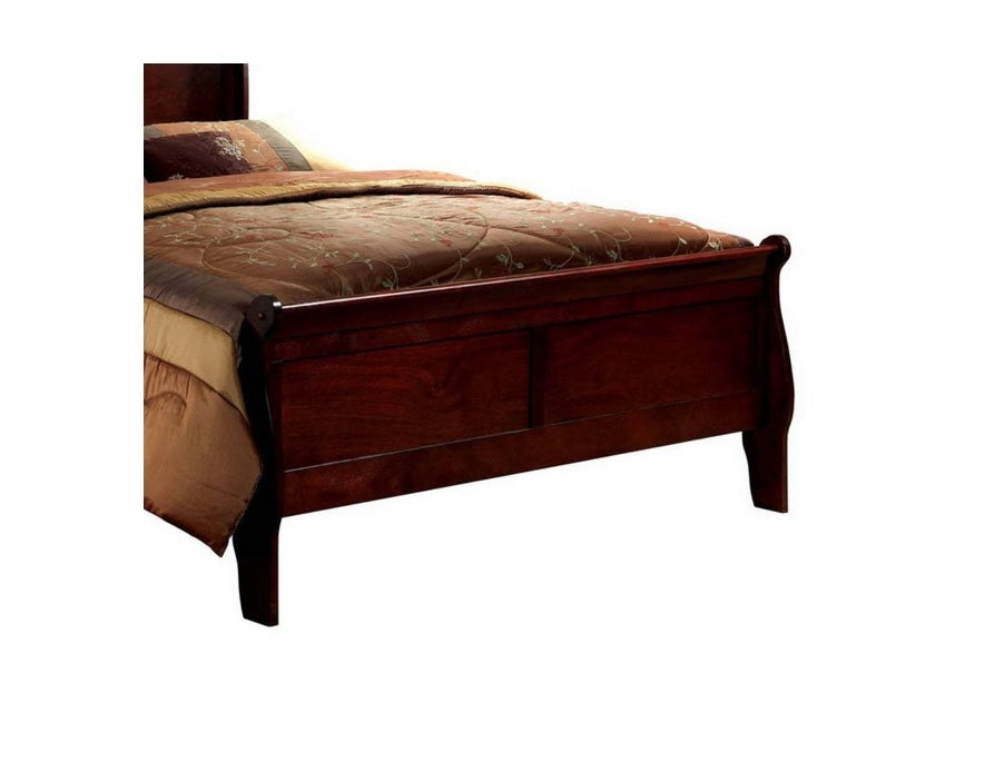 Eastern King Size Bed Cherry Louis Phillipe Solidwood 1pc Bed Bedroom Sleigh Bed