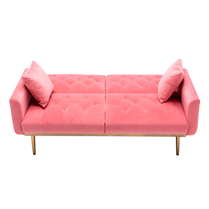 COOLMORE  Velvet  Sofa , Accent sofa .loveseat sofa with rose gold metal feet  and