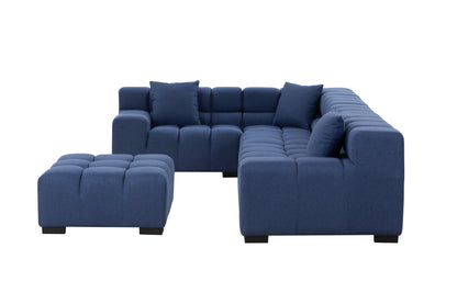 Modular Seating Sofa Couch L-Shaped Sectional sofa with Ottoman BLUE