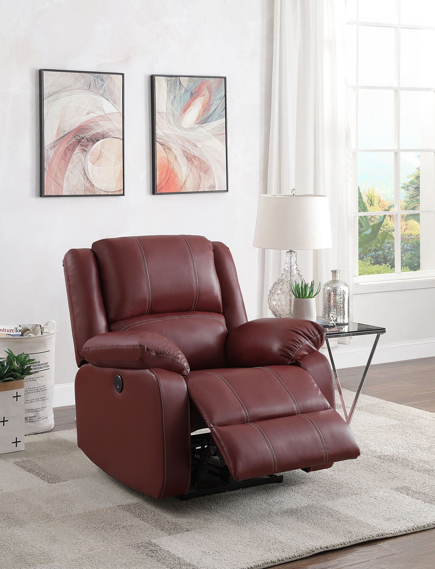 ACME Zuriel Power Recliner, Red PU 52153