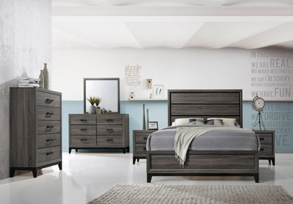 Sierra King 4 Pc Contemporary Bedroom Set Made with Wood in Gray