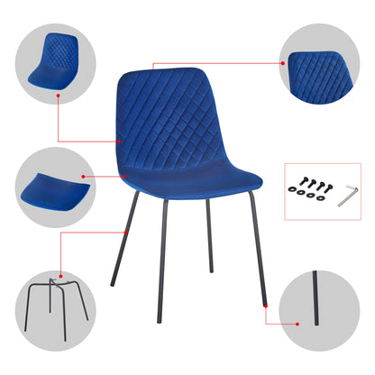 Dining Chair set of 4 PCS（BLUE），Modern style，New technology，Suitable for restaurants, cafes, taverns, offices, living rooms, reception rooms.Simple structure, easy installation.