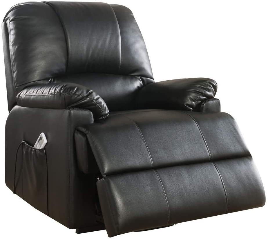 ACME Ixora Recliner w/Power Lift & Massage in Black PU 59285