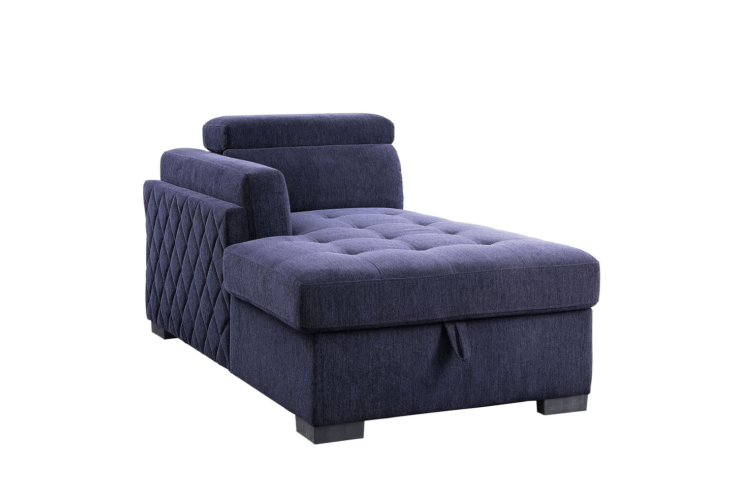 ACME Nekoda Storage Sleeper Sectional Sofa and Ottoman, Navy Blue Fabric 55520