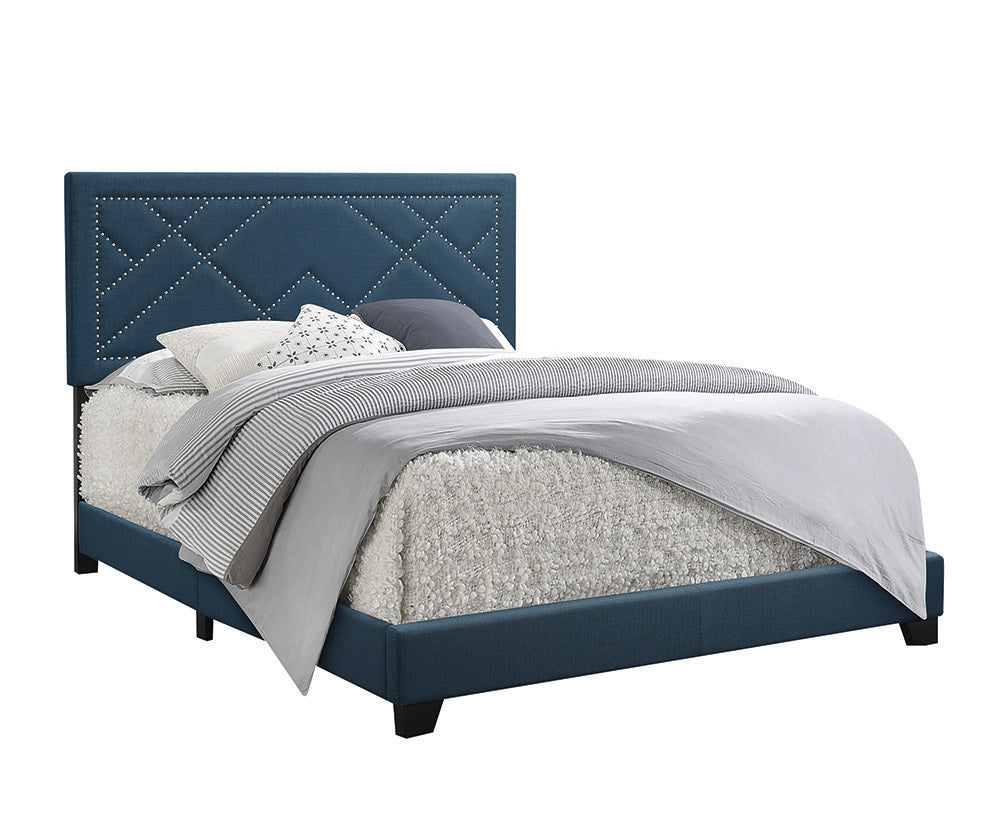 ACME Ishiko Eastern King Bed in Dark Teal Fabric 20857EK