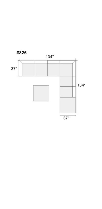 Living Room Furniture Grey Chenille Modular Sectional 8pc Set Large Corner L-Sectional Modern Couch 2x Corner Wedge 4x Armless Chairs and 2x Ottomans Plywood