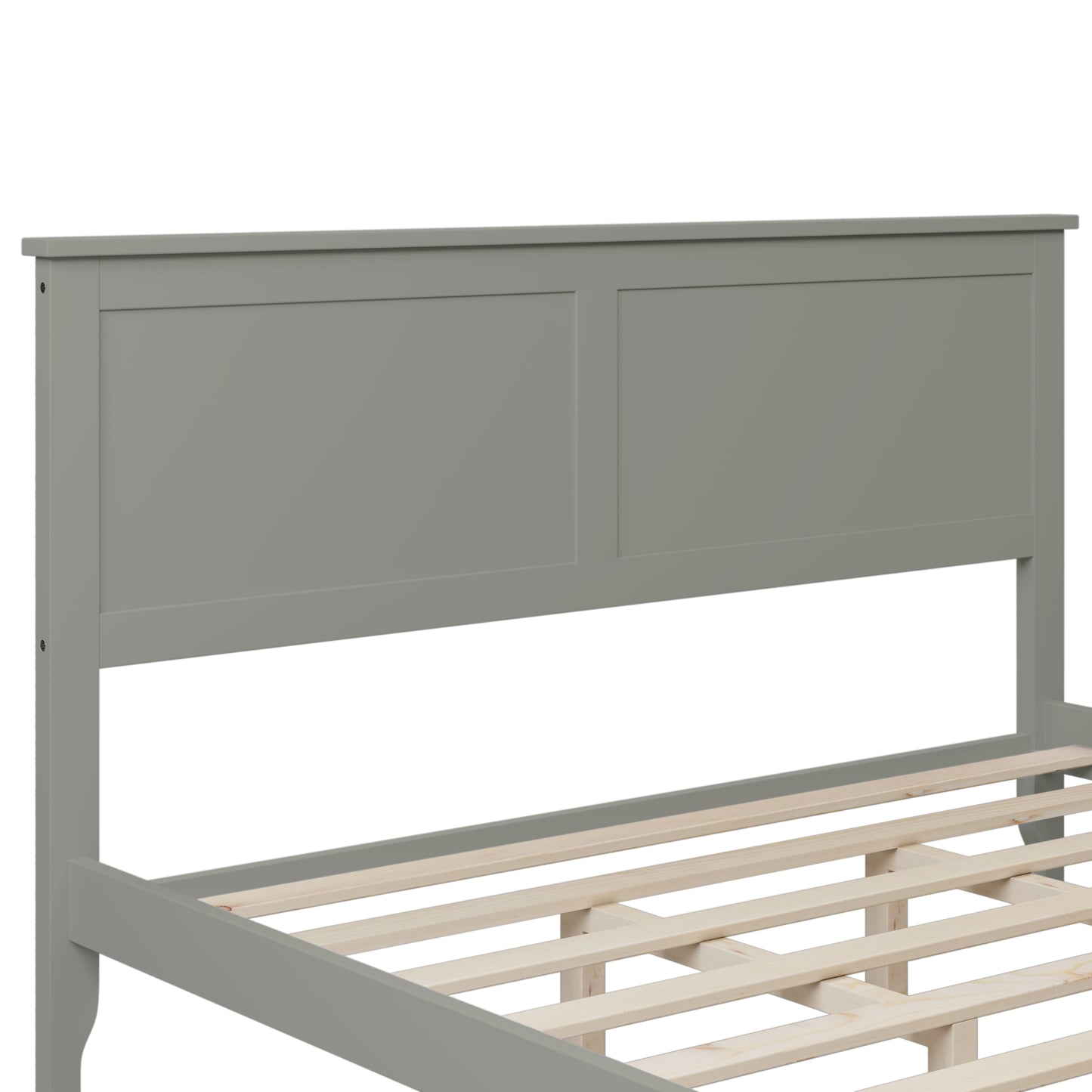 Modern Gray Solid Wood Queen Platform Bed