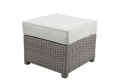 ACME Salena Patio Sofa & Ottoman w/2 Pillows in Beige Fabric & Gray Wicker 45015