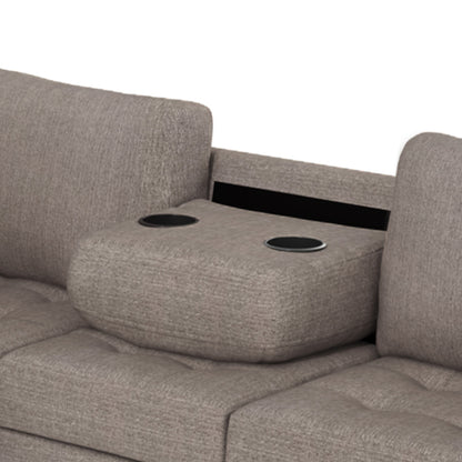 Orisfur. Sectional Corner Sofa L-shape Couch Space Saving with Storage Ottoman & Cup Holders Design for Large Space Dorm Apartment