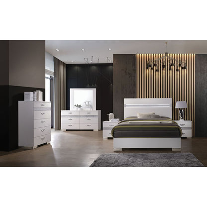 ACME Naima II Eastern King Bed in White High Gloss 26767EK