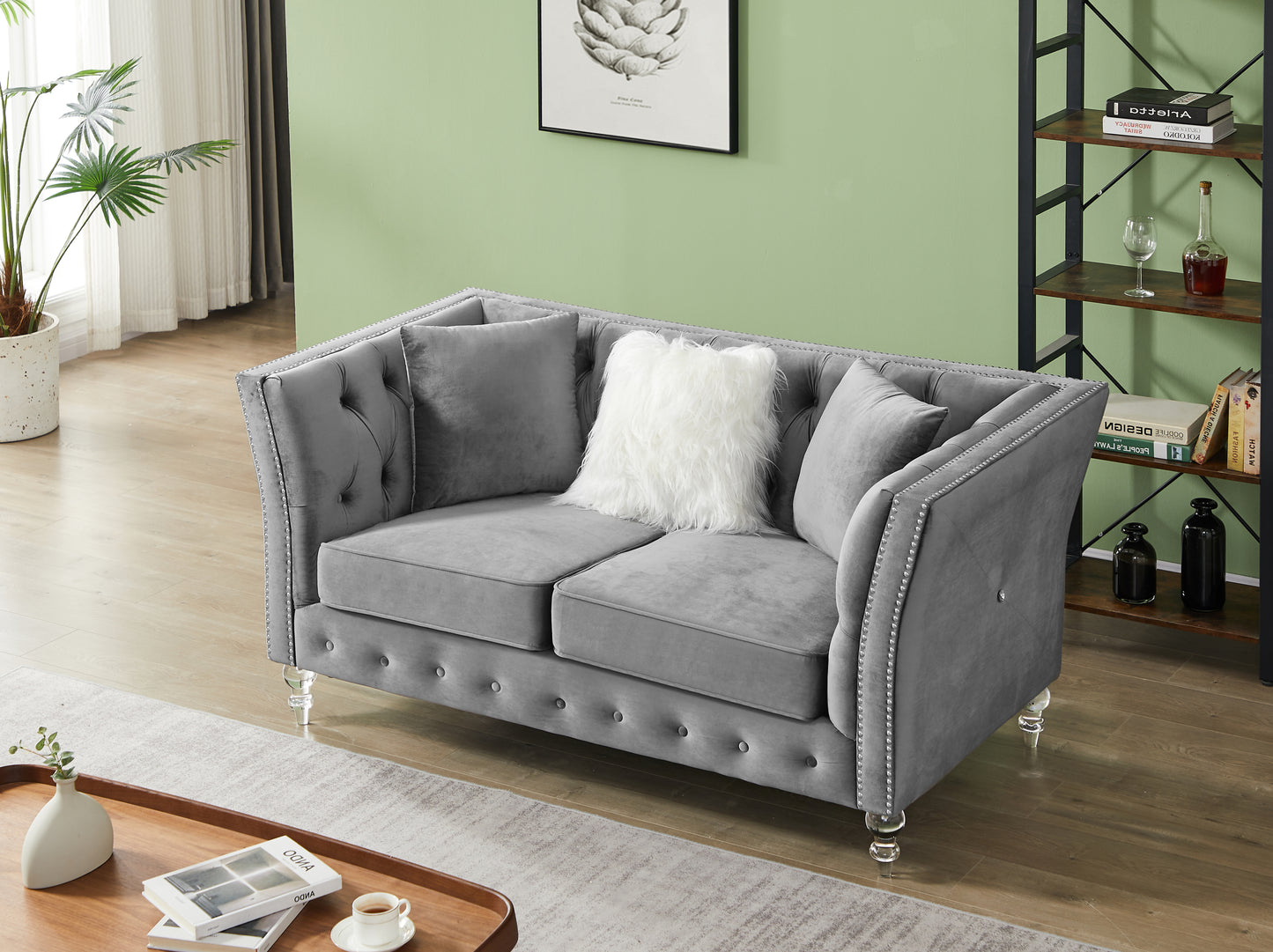 L8085B Two-seat sofa gray