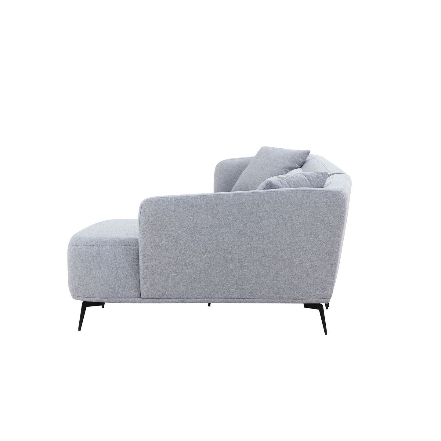 L-Shape Sectional Sofa Couch with Chaise,Metal Legs,Light Grey