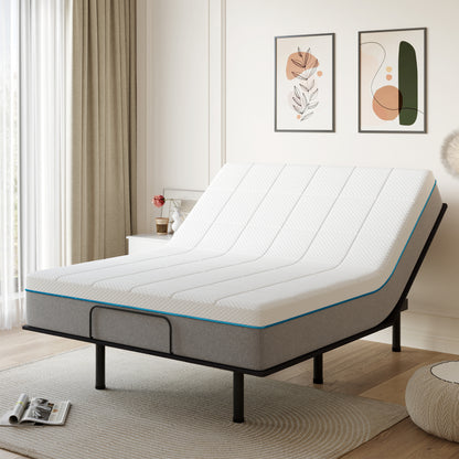 King Adjustable Bed Base Frame with Wireless Remote, Independent Head & Foot