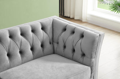 Solid Color Tufted Sofa for Living Room