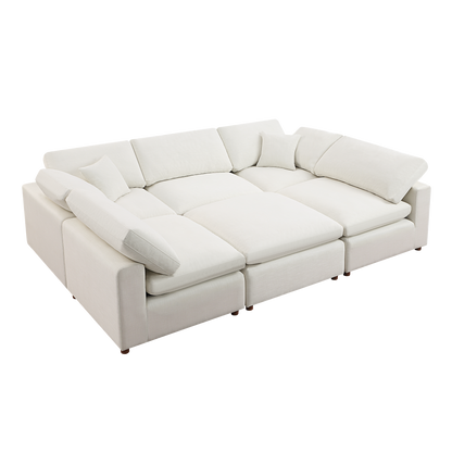 Modern Modular Sectional Sofa Set, Self-customization Design Sofa, White