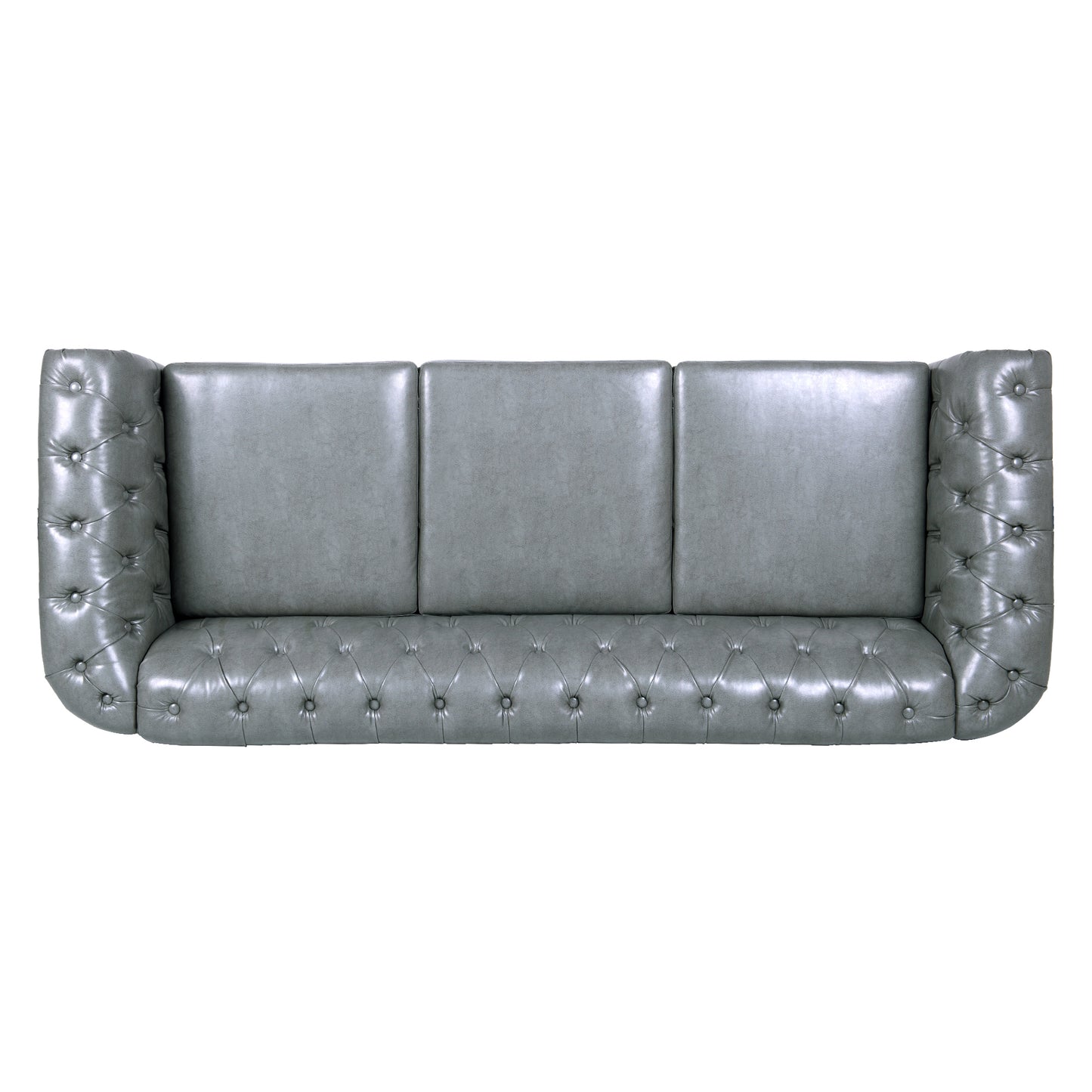 84" Rolled Arm Chesterfield 3 Seater Sofa.