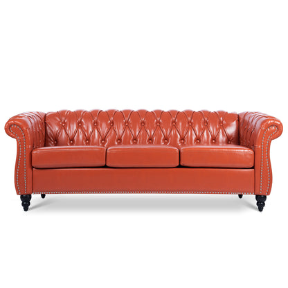 84" Rolled Arm Chesterfield 3 Seater Sofa