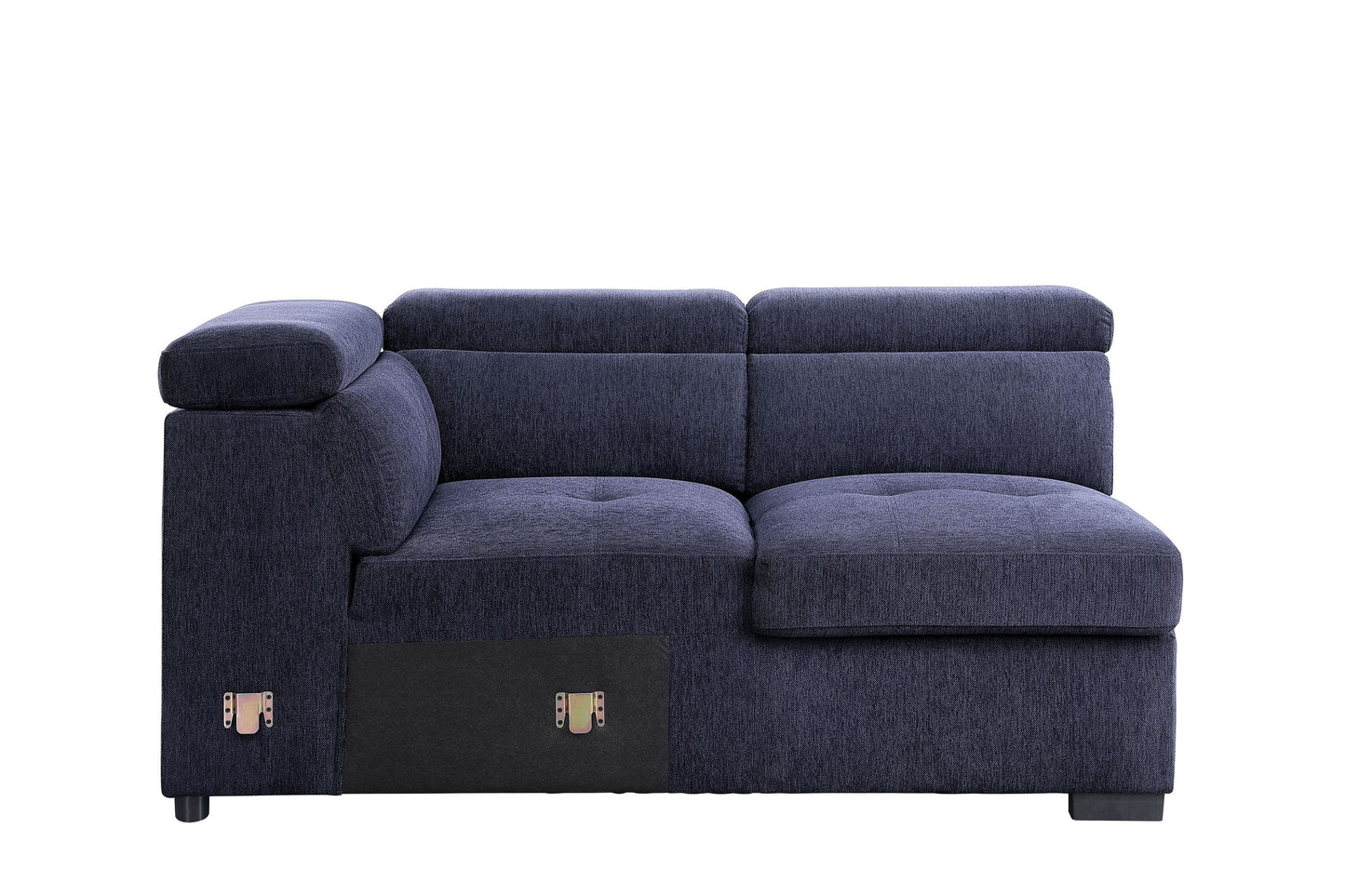 ACME Nekoda Storage Sleeper Sectional Sofa and Ottoman, Navy Blue Fabric 55520