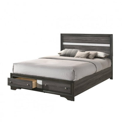 ACME Naima Queen Bed w/Storage, Gray (1Set/3Ctn) 25970Q