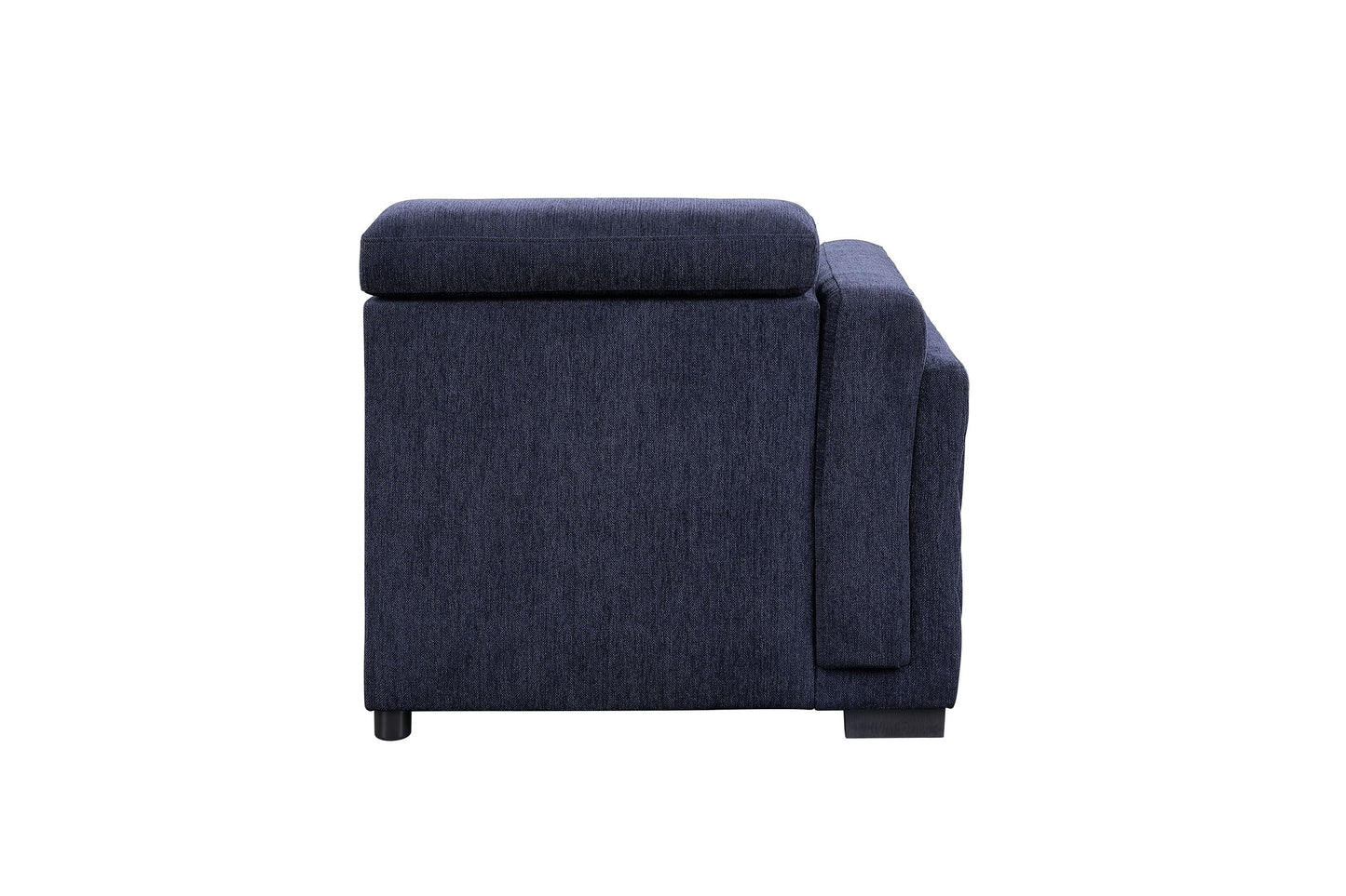 ACME Nekoda Storage Sleeper Sectional Sofa and Ottoman, Navy Blue Fabric 55520