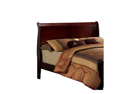 Eastern King Size Bed Cherry Louis Phillipe Solidwood 1pc Bed Bedroom Sleigh Bed