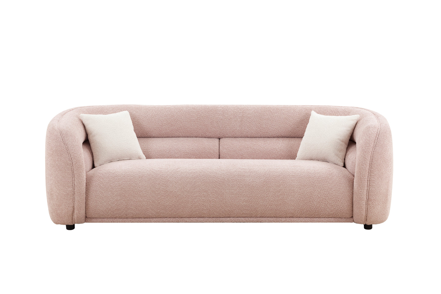 90.6'' Mid Century Modern Curved Sofa Counch Living Room Sofa, PINK