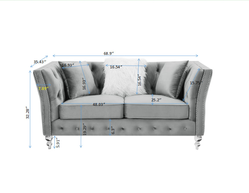 L8085B Two-seat sofa gray