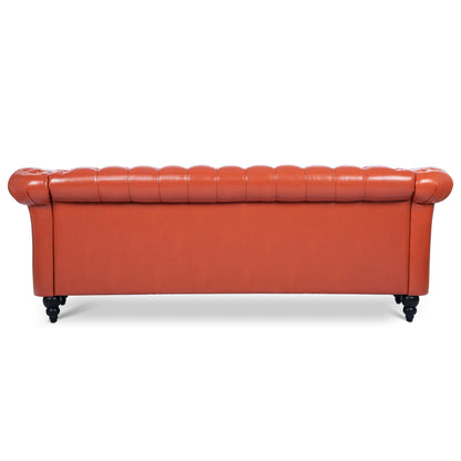 84" Rolled Arm Chesterfield 3 Seater Sofa