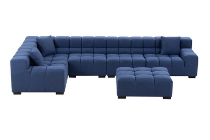 Modular Seating Sofa Couch L-Shaped Sectional sofa with Ottoman BLUE