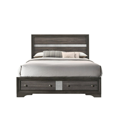 ACME Naima Queen Bed w/Storage, Gray (1Set/3Ctn) 25970Q