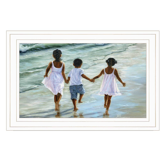 "Family and Friends" By Mary June, Ready to Hang Framed Print, White Frame