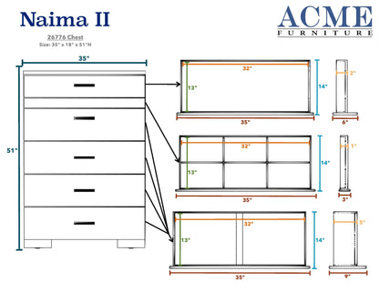 ACME Naima II Chest in White High Gloss 26776