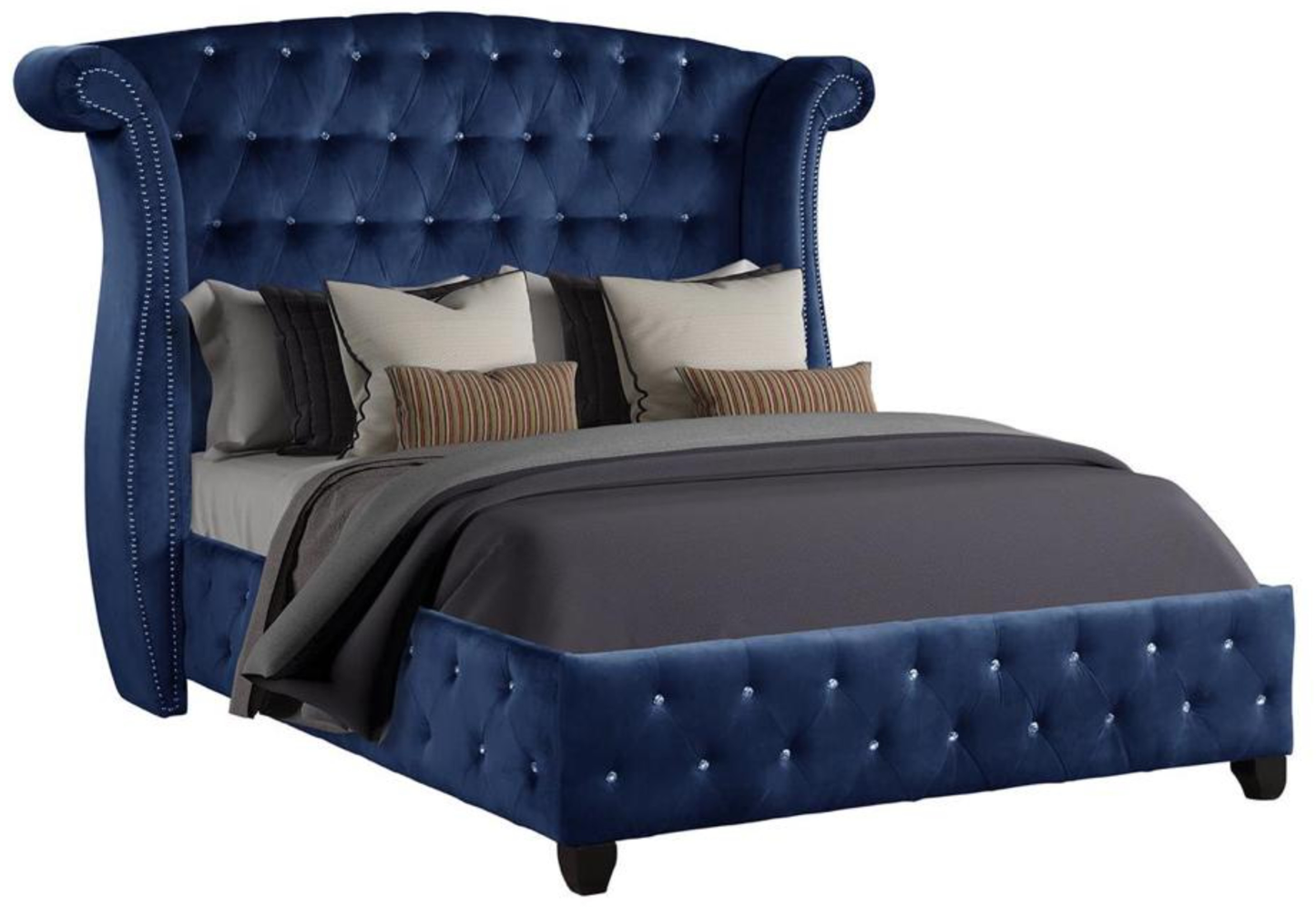 Sophia Queen Bed 4 Piece Blue