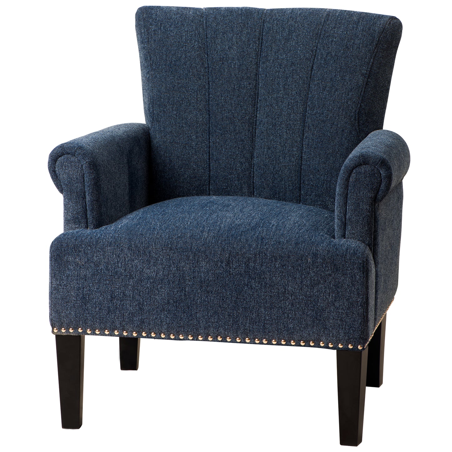 Accent Rivet Tufted Polyester Armchair ,Navy Blue