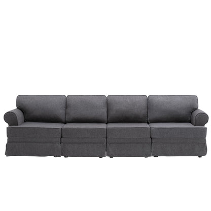 109.4" Fabric Upholstered Modular Sofa Collection, Modular Customizable ,Sectional Couch with removable Ottoman for Living Room