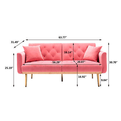 COOLMORE  Velvet  Sofa , Accent sofa .loveseat sofa with rose gold metal feet  and