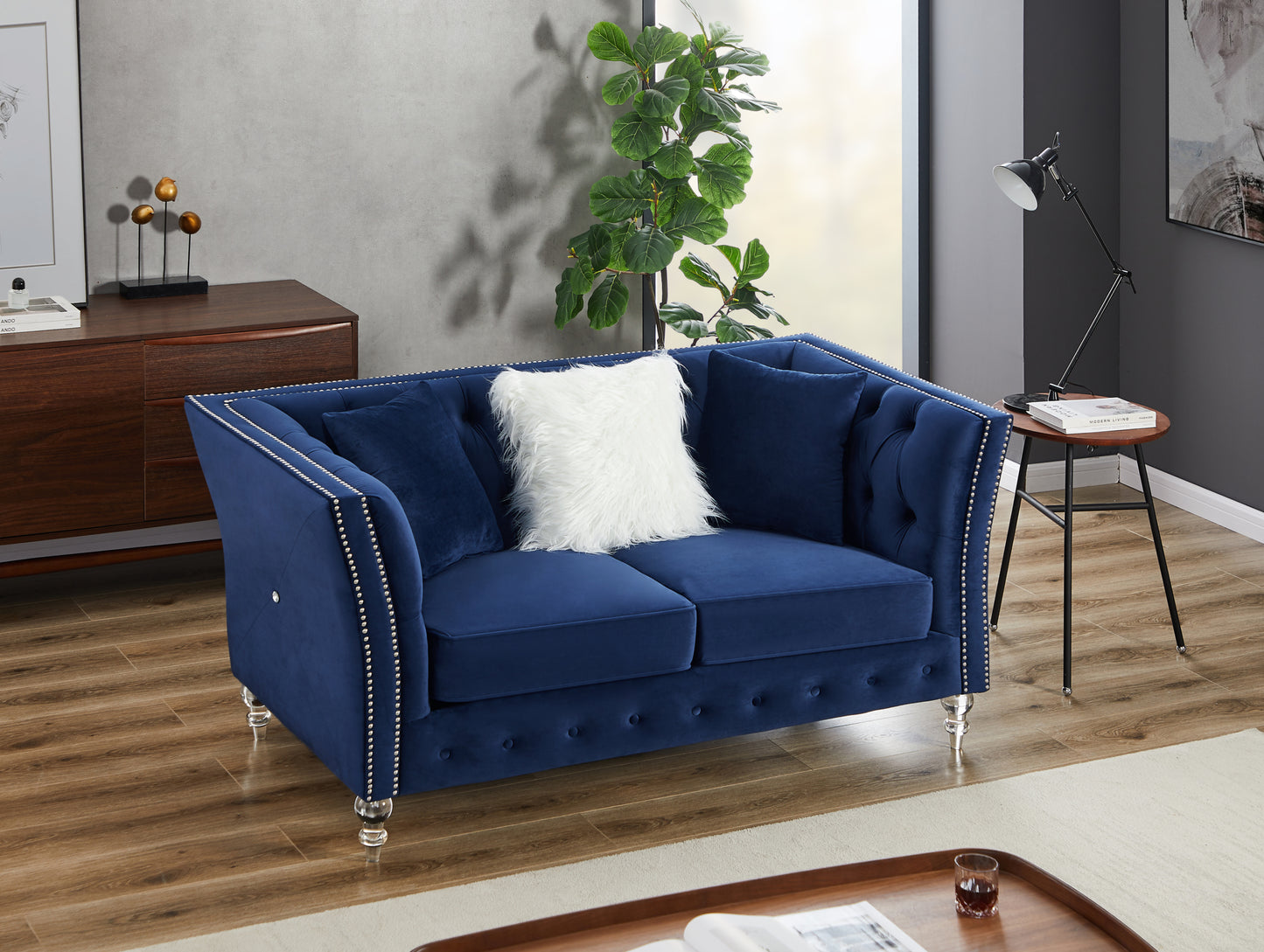 L8085 Two-seater sofa Navy Blue